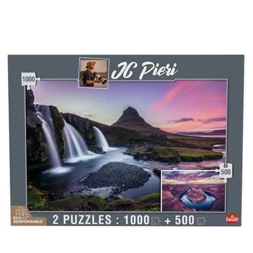 Goliath -Puzzle - Collection Jc Pieri - Kirkjuffellsfoss (Islande) Et Horseshoe Bend (Usa)
