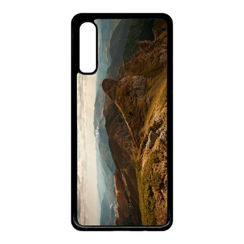 Coque My-Kase pour Galaxy A70 - montagne foret verdure - Plastique Noir