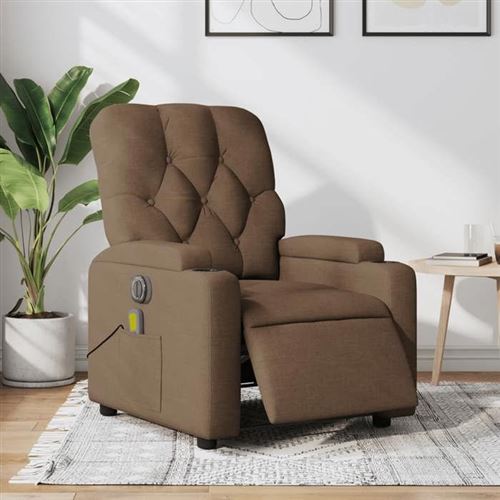 VIDAXL - Fauteuil de relaxation - Électrique - Massage - Marron - Image 2