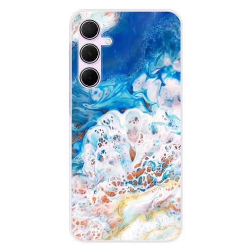 Coque en silicone imprimée compatible Samsung Galaxy A55 5G Marbre océan