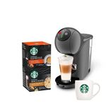 Expresso Nescafé Dolce Gusto Genio YY4893FD 1500 W avec 2 boîtes de capsules espresso et macchiato et mug Starbucks Compact Gris Anthracite