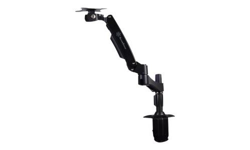 SilverStone ARM One ARM11BC - Kit de montage (bras articulé, plaque d'interface, fixation par pince pour bureau, poteau) - pour Écran LCD - plastique, acier, alliage d'aluminium - noir - Taille d'écran : 15"-24"