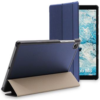 Housse pour Lenovo Tab M8 2021 (3rd gen), M8 HD 2019 Smart Case Support  Auto-veille, Bleu Foncé + Film VERRE Trempé