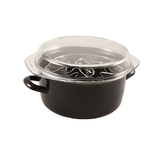 Friteuse émail noir 20 cm - Baumalu - Noir - Acier émaillé