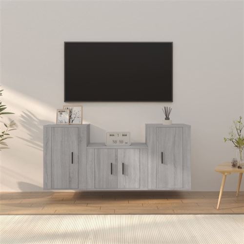 Vidaxl Meubles Tv 3 Pcs Sonoma - Image 3