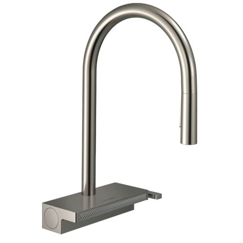 Cuisine aquno select m81 3 jets avec douchette extractible + passoire, aspect acier inox