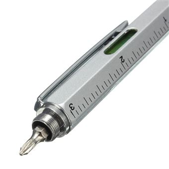 Shulaner Tech Outil 6 en 1 stylo avec règle, Téléphone portable,  levelgauge, stylo bille, stylet et 2 tournevis, outil multifonction pour  homme