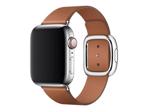 Apple 40Mm Modern Buckle - Bracelet De Montre Pour Montre Intelligente - Taille Medium - Marron Selle - Pour Watch Hermès Series 7, Hermès Series 9, Nike Series 7, Series 10, Series 8, Series 9