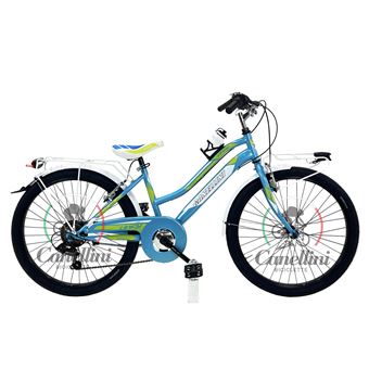 Vélo Fille Canellini VTT LINCY 24 6V Bleu/Vert - 1