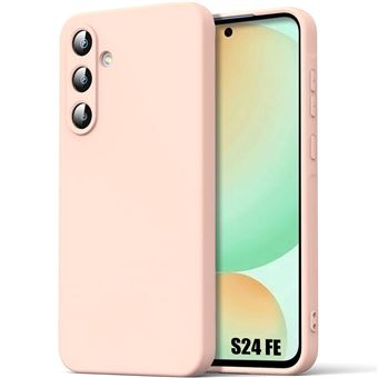 Coque pour Samsung Galaxy S24 FE (pas pour S24) - Protection Silicone Doux Ultra Slim Antichoc Rose - BOOLING - 1