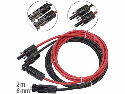 Revolt : 2 câble de rallonge 6 mm² avec connecteur compatible MC4 – 2 m