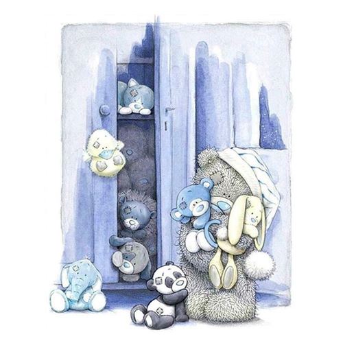 Peinture au diamant DIY 5D ZY155 - Ours en peluche (30x30CM)