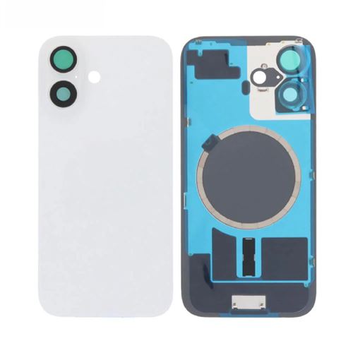 Cache Batterie Vitre Arrière Premium Blanc pour iPhone 16 (Without Part)