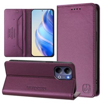 Étui FOXDOCK à rabat pour VIVO Y21 5G 2026/Y05 4G protection RFID, magnétique et antichoc, en cuir PU avec 2 emplacements pour cartes, compatible avec VIVO Y21 5G 2026/Y05 4G-Violet foncé - 1