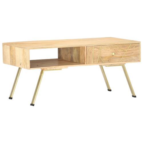 vidaXL Table basse 95x50x42 cm Bois de manguier massif