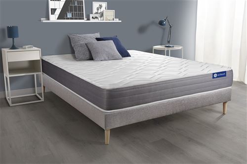 Matelas + sommier 140x200 ressorts ensach&eacute;s et m&eacute;moire de forme ACTISOM - Actiflex dream