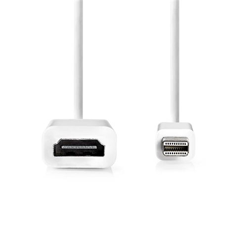 Nedis - Adapterkabel - Mini DisplayPort male naar HDMI female - 20 cm - wit - rond