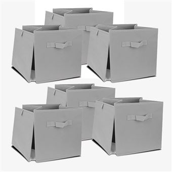 JUANIO Lot De 12 Cubes De Rangement Pliables 31x31x31 Cm – Boîtes Tissu Noir Avec Poignées, Idéales Placard & Bureau