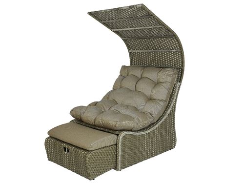 Non Communiqué Taupe Lit Extérieur Pour Jardin En Résine Tressée Siesta - Jardideco