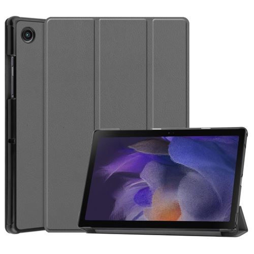 Non Communiqué Gris Etui En Pu + Tpu Triptyque, Antichoc Pour Votre Samsung Galaxy Tab A8 10.5 (2021)