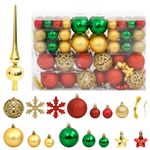 vidaXL Ensemble de boules de Noël 112 pcs rouge vert doré polystyrène