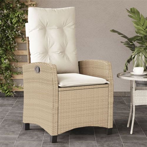 Vidaxl Beige Chaise Inclinable De Jardin - Image 3