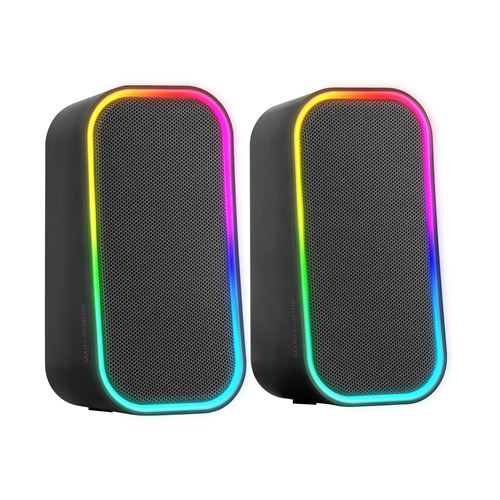 Mars Gaming MS-OM, Altavoces Gaming 20W, Iluminación Dinámica RGB, Altavoces Bluetooth 5.3 + AUX-IN, Caja de Control de Volumen, Chipset DSP Personalizado, Compatibilidad Universal, Altavoces