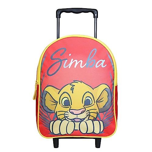 Sac à dos à roulettes maternelle LE ROI LION Simba rouge