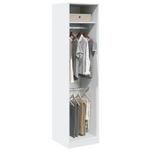 Garde robe Blanc 50x50x200 cm Bois d ingénierie
