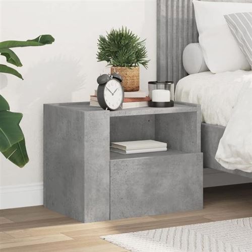 Non Communiqué Gris Vidaxl Table De Chevet Murale Béton 45X30x35 Cm 848317