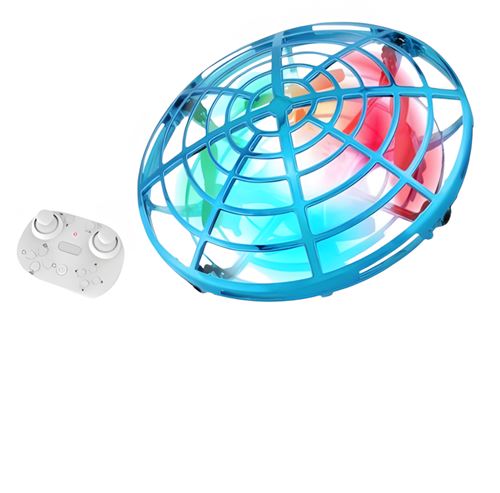 GENERIQUE - Drone UFO Télécommandé - Détection de Geste - Lumières LED - Bleu - Image 2