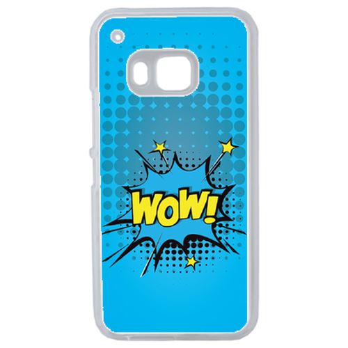 Coque Wow Fond Bleu Compatible Htc One 2 M9 Transparent