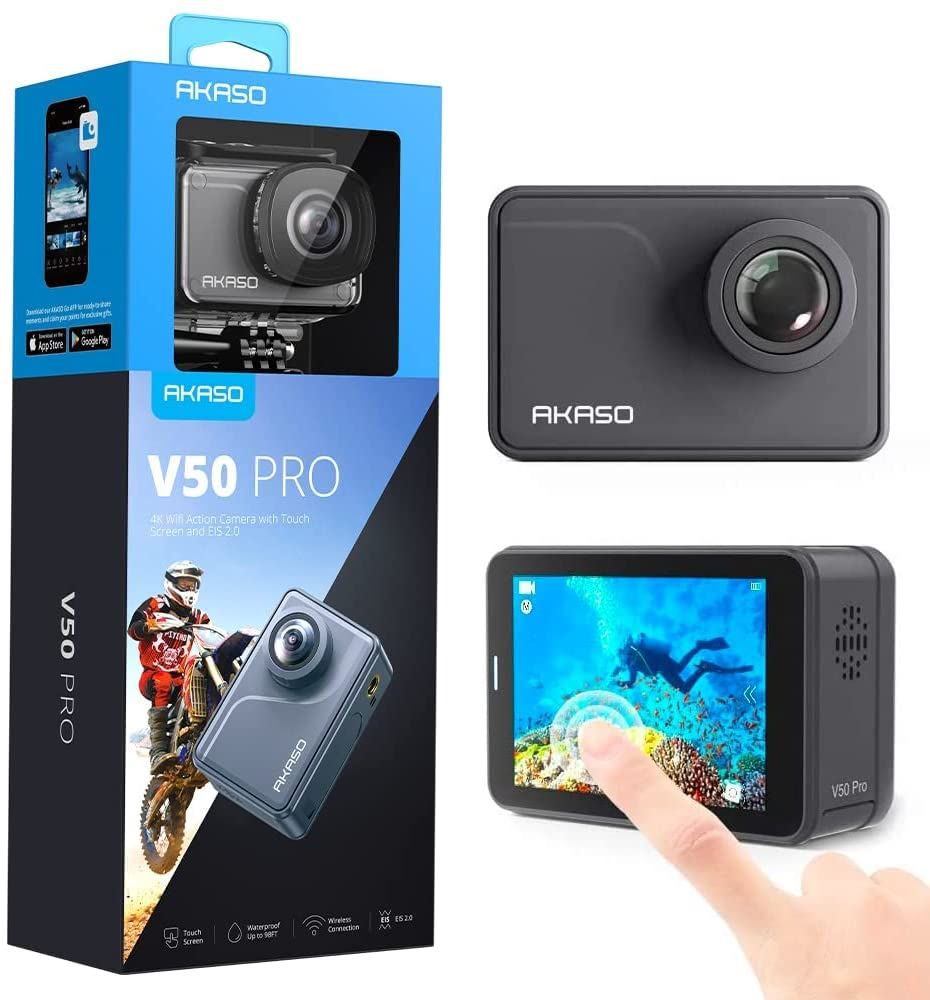 Caméra Sport AKASO V50 Elite 4K 60fps - Étanche 30m, WiFi, Contrôle Vocal - Parfaite Pour Action Et Plongée