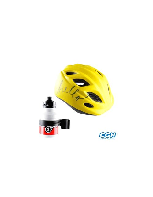 Casque enfant polisport s junior hello jaune mat in mold avec reglage occipital 52/56