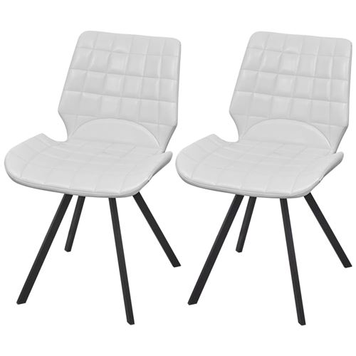 vidaXL Chaises de salle à manger en cuir artificiel 2 pcs Blanc