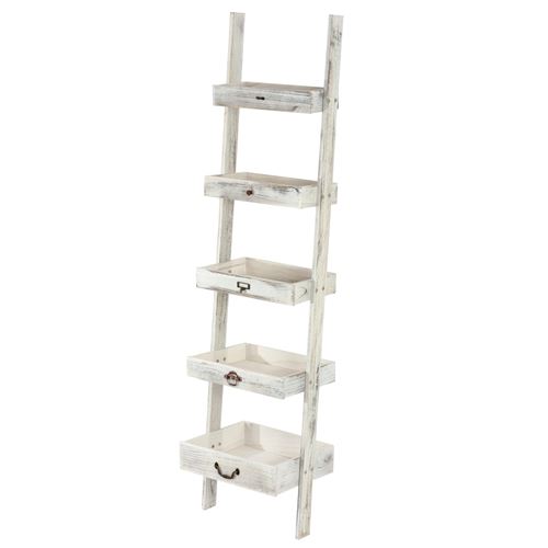 Etagère à plantes style shabby vintage 169x43x32cm blanc
