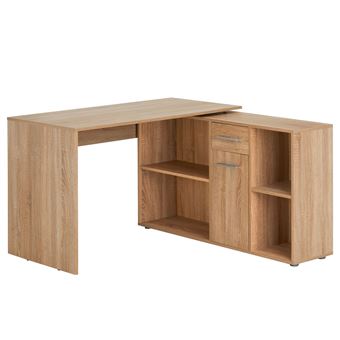 Bureau d'angle CARMEN avec meuble de rangement, décor chêne sonoma - Achat  & prix