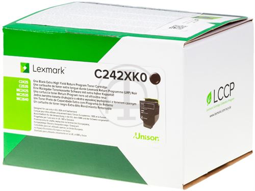 lexmark return toner cartridge black 6k pgs c24xx/c25xx/mc24xx/mc25x noir