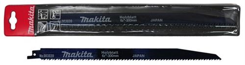 Lames de scie sabre HCS MAKITA - bois - longueur utile 280 mm - 6 dents par pouce - carte de 5 pièces - B-03030