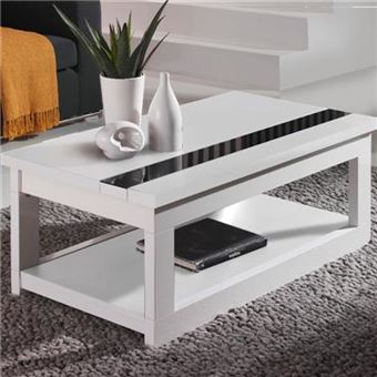 707 62 Sur Table Basse Relevable Design Blanche Montreal 3 L 110
