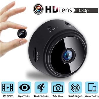 Vidéosurveillance Mini Camera Espion HD 1080P WiFi Surveillance de la  Sécurité à la Maison sans fil pour Android IOS（Noir） - Équipements et  sécurité pour la maison - Achat & prix