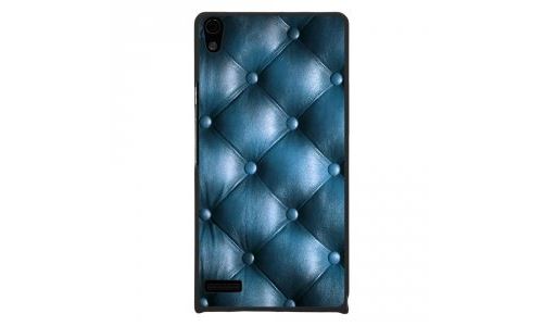 Coque rigide pour Huawei Ascend P6 avec impression Motifs effet capitonné bleu