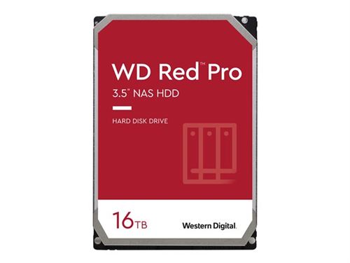 WD Red Pro WD161KFGX - Disque dur - 16 To - interne - 3.5 - SATA 6Gb/s - 7200 tours/min - mémoire tampon : 512 Mo
