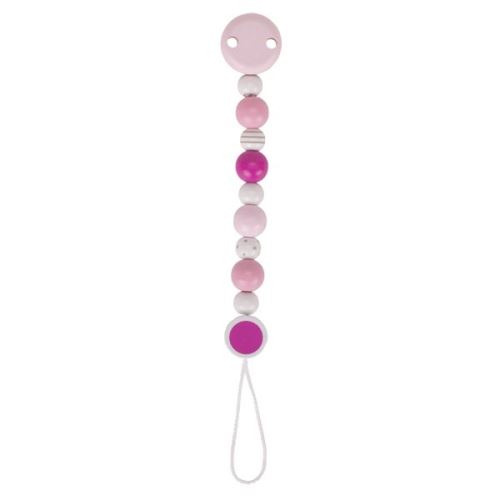 Accroche tétine rose, gris, blanc