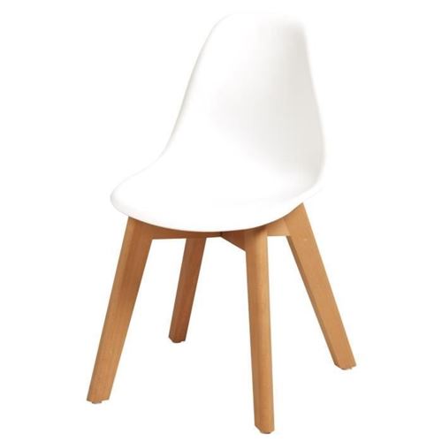 Sacha Kids Chaise Enfant - Pieds En Bois Hetre Naturel Blanc - Scandinave - L 31 X P 37 Cm