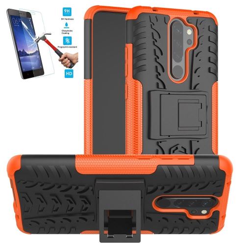 Coque Xiaomi Redmi Note 8 Pro Anti Choc Orange Avec Film Verre Trempé Housse Etui Antichoc hfs-house®