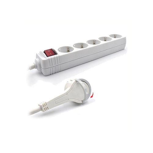 Multiprise 5 Prises avec Interrupteur Ewent EW3955 3500W Blanc
