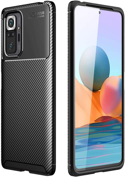 Coque brossée noire pour Xiaomi Redmi Note 10 PRO 4G Carbon Antichoc XEPTIO