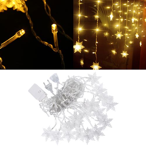 Guirlande lumineux rideau d'étoiles flocons – Le rêve de Noël