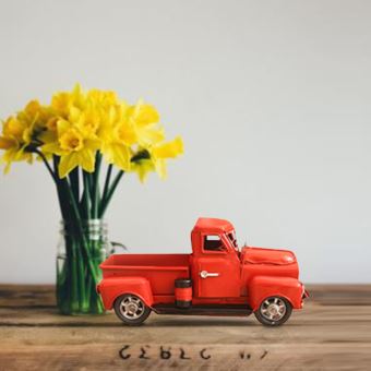Camion Pick-up Modèle Rouge Noël – Déco De Table & Vitrine, Miniature En Métal Allié 12.5x5x5cm, Idée Cadeau Enfant - 6